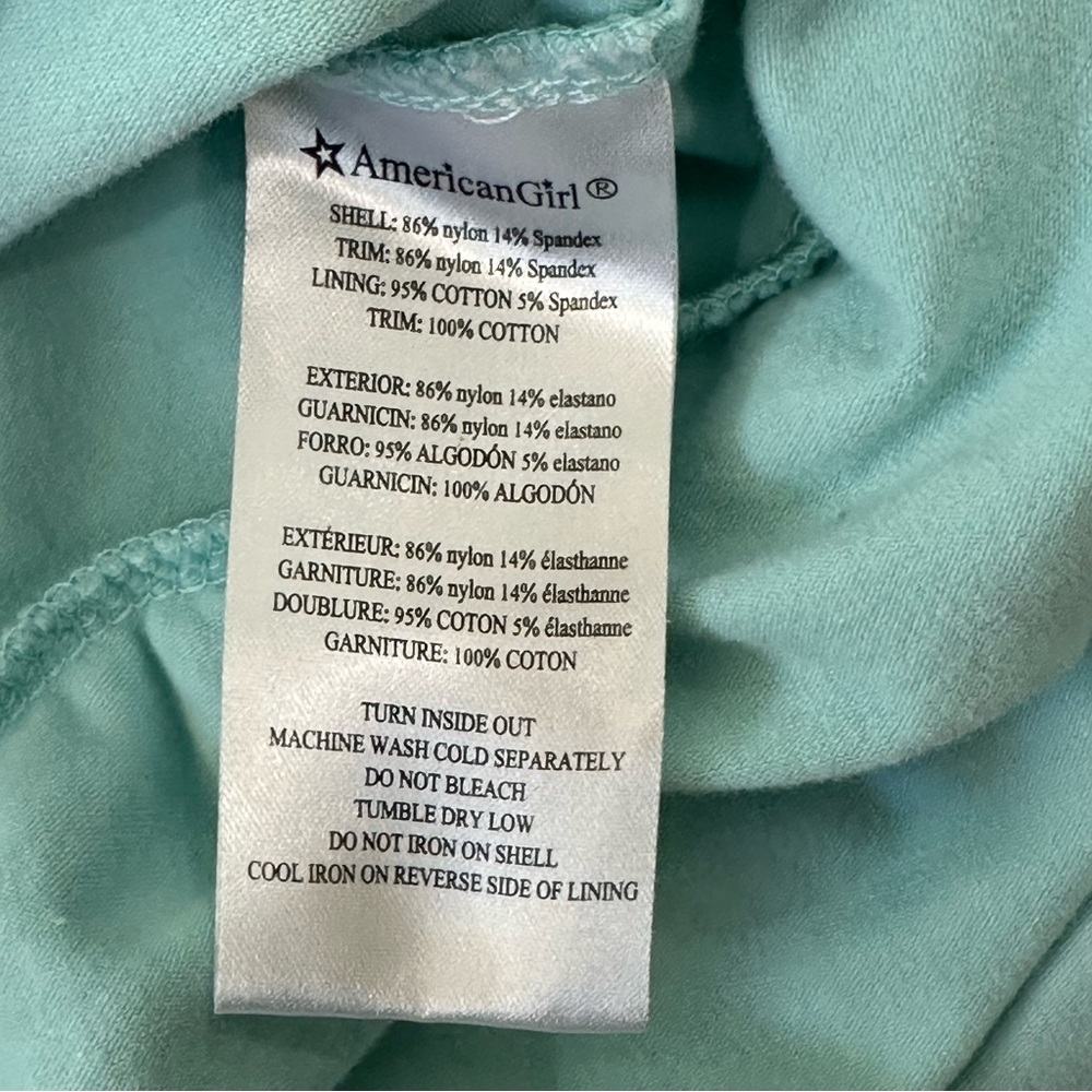 American Girl Truly Me Spring Breeze Dress Girls Size 10 Aqua Mesh Ruffle - Picture 10 of 14